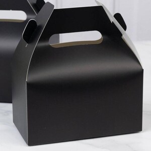 Set of 25 Black Cardstock Gable Boxes (6"x3.5"x7")