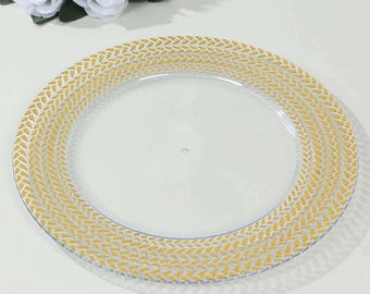 13" Round Pink Charger Plates Heart Hollow Chargers For