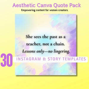 30 Editable Quote Templates for Women | Aesthetic Canva Social Media Pack | Empowering Instagram Content