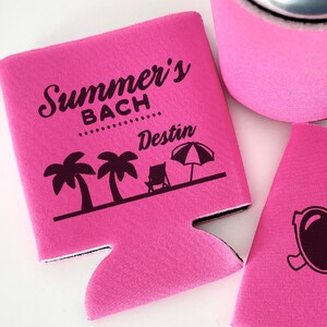 Custom Beach Trip Can Coolers | Girls Trip, Bachelorette, & Sorority Favors | Small Batch Option