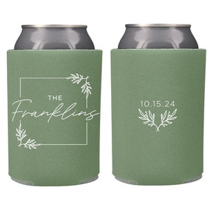 Minimalist Wedding Favors | Custom Wedding Can Coolers | Wedding Reception | Simple | Classic | Minimalist | Modern | Floral | Greenery