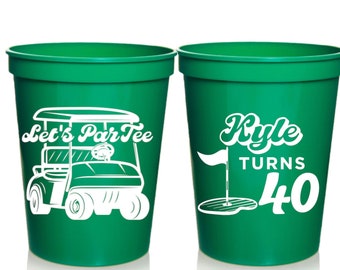 Golf Birthday Party Favors, Golf Bachelor Let's Par Te Party Cups, Party Supplies, 30th Birthday, 40th Birthday, 50th Birthday