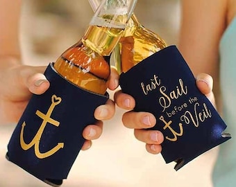 Bachelorette Party Favors | Last Sail Before the Veil Bachelorette Cruise Can Coolers | Beach | Nautical | Boat | Cruise | Coastal | Wedding