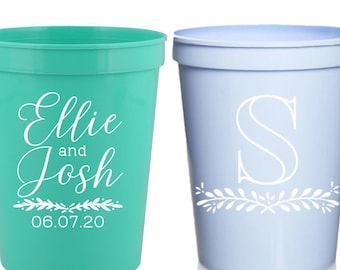 Hochzeitstassen: Monogrammiert Gastgeschenke, 16 oz