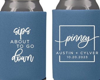 Wedding Favors - Custom Personalized Wedding Can Coolers, Reception Favors, Stubby Holders, Spring Wedding, Summer Wedding, Fall Wedding