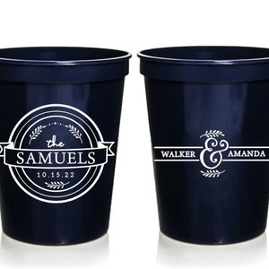 Wedding Cups | Custom Wedding Cups | Wedding Logo | Wedding Reception Cups | Wedding Favors | Brewery Wedding | Wedding Monogram Cups | 16oz