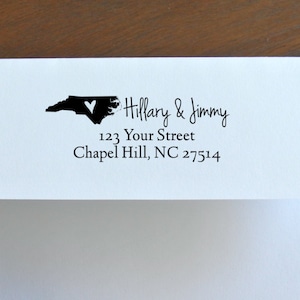 Personalized State Return Address Stamp for Save the Dates, Wedding Invitations, Christmas Cards, New Home Announcements image 1