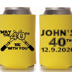 Feestartikelen 40e verjaardag - Gepersonaliseerde mijlpaal verjaardag blikjeskoelers, bierisolatoren, feestartikelen, verrassingsfeestje, Cheers to 40