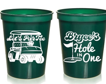 Hole in One Golf 1st Birthday Party Cups: Personalized Favors (16 oz)
