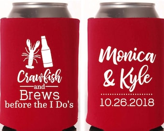 Crawfish and Brews Engagement Party Favors - Personalized Can Coolers, Can Coolers, Couples Shower, Crawfish Boil Engagement Party, Shower