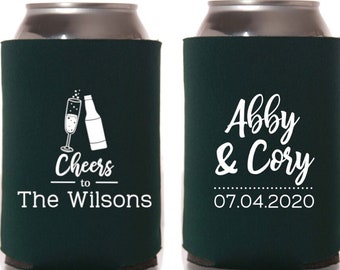 Personalized Wedding Can Coolers: Engagement Party Favors