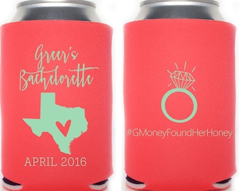 Personalized Bachelorette Party Can Coolers: Any State Silhouette