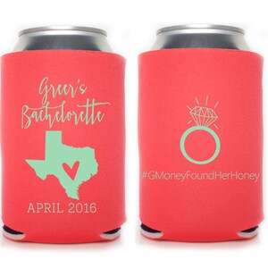 Bachelorette Party Can Coolers - Any Location Bachelorette Party Favors, can insulator, bachelorette coolies, bachelorette favors