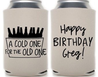 Birthday Party Favors Milestone Birthday Can Coolers, Beer Insulators, Surprise Party, 30th, 40th, 50th, 60th, 70th birthday