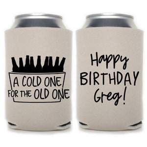 Birthday Party Favors Milestone Birthday Can Coolers | Beer Insulators | Surprise Party | 30th, 40th, 50th, 60th, 70th Birthday Favors