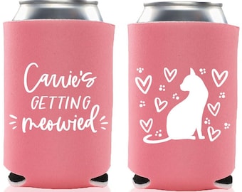 Getting Meowied Cat Lover Bride Bridal Shower Favors, Cat Bachelorette Favors Bridal Shower Drinks, Bachelorette Party, Wedding Party Goods