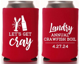 Crawfish Boil Let the Good Times Boil Can Coolers, Low Country Boil, crayfish boil party, let the good times roll, Louisiana