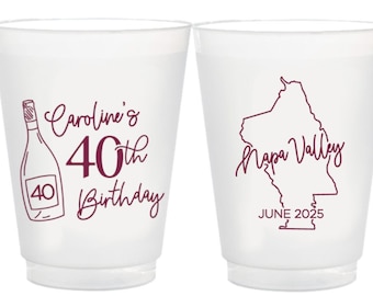 16 oz. Frosted Flex Birthday Cups | Party Cups | Birthday Favors | Napa Winery Weekend | Napa Valley | Winery Birthday | Napa Weekend