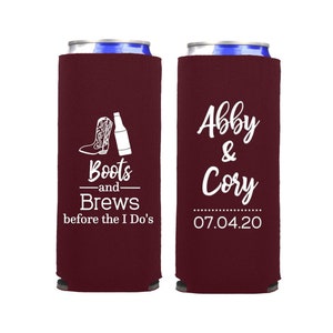 Boots and Brews antes da festa de noivado I Dos | Refrigeradores de latas finas | Chá de panela | Jantar de ensaio | Casamento no celeiro | Fazenda | 12oz