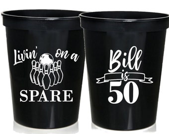 Bowling Birthday Party Favors, Bowling Bachelor Party Cups, Party Supplies, 30th Birthday, 40th Birthday, 50th Birthday