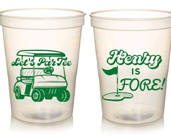4th Birthday Cups | Fourth Birthday | Fore Golf Birthday Party Favors | Golf Party Favors | Let's Par Tee | Birthday Golf Cups | 16 oz Cup