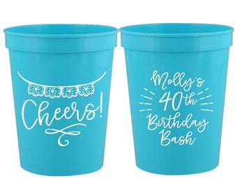 Personalized Birthday Party Cups | Custom Stadium Cups | 16oz