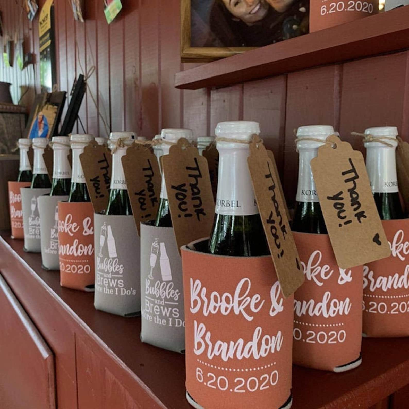 Bubbles and Brews Engagement Party Favors Personalized Can Etsy