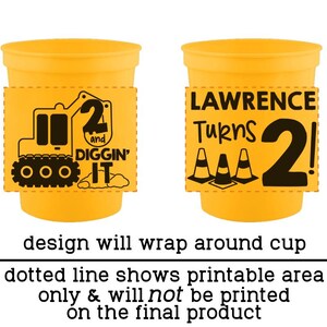Excavator Birthday Party Cups | Construction Trucks Birthday Party Cups | Kids Construction Party Supplies | Kids Party Decorations | 16 oz afbeelding 5