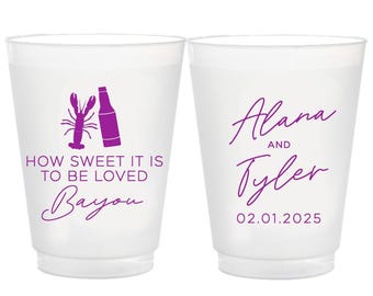 Bayou Wedding Cups for Engagement | Louisiana Wedding Weekend Welcome Party, or Rehearsal Dinner | 16oz Frosted Flex