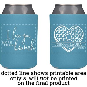 Brunch Wedding Favors Personalized | Waffles and Mimosa Brunch Can Coolers for Morning Reception or Sunrise Ceremony immagine 8