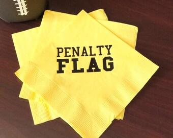 Football Party Napkins, Penalty Flag Napkins, Tailgate, Tailgating Party Supplies, Football Decorations