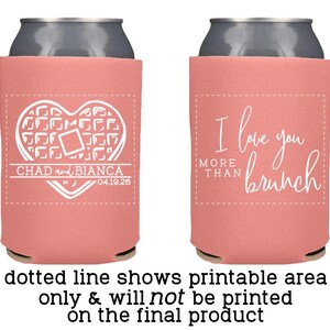 Brunch Wedding Favors Personalized | Waffles and Mimosa Brunch Can Coolers for Morning Reception or Sunrise Ceremony immagine 5