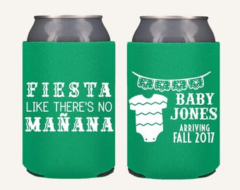 Mexican Fiesta Baby Shower Can Coolers | Taco Bout a Baby Favors | Personalized Party Drink Sleeves