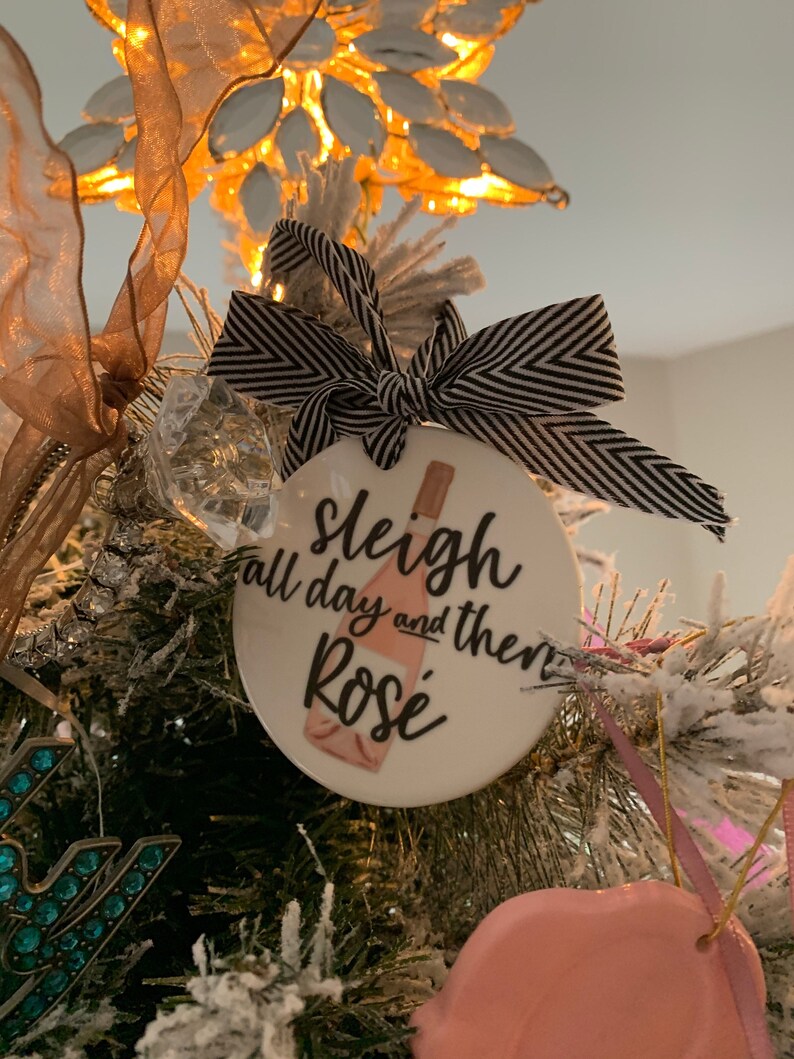 Rosé Wine Christmas Ornament Christmas Ornaments Sleigh All Etsy