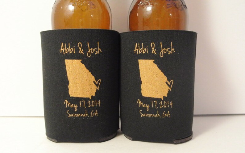 Personalized City and State Wedding Can Coolers Wedding Favors for Guests, Destination Weddings, Welcome Bag Ideas, Beer Coolers image 5
