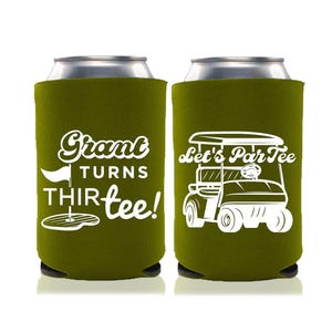 Thirtee Golf Birthday Party Favors | Thirtieth Birthday | Golf Bachelor Party Favors | Thir-tee Let&#39;s Par Tee | 30th Birthday Can Coolers