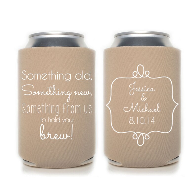 Destination Wedding Favors for Guests Wedding Favors Something New Personalized Wedding Can Coolers DIY Wedding Ideas Something Old
