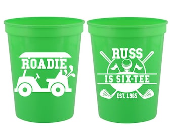 Personalized Golf Party Cups | Roadie Golf Cart Cups for Birthdays & Tournaments | 16oz Stadium