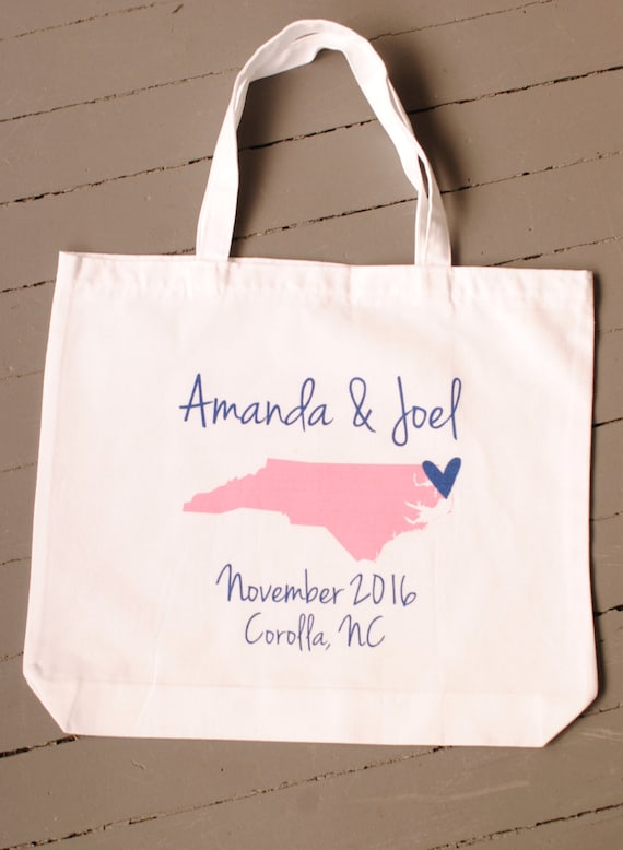 Items similar to Custom Personalized State Wedding Tote Bag wedding