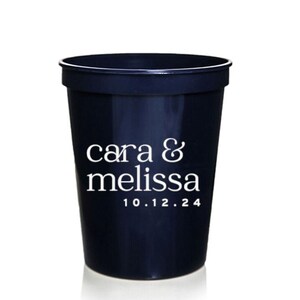 Modern Wedding Party Cups | Wedding Cups | Party Cups | Wedding Favors | Custom Wedding Reception Cups | Rehearsal Dinner Cups | 16oz