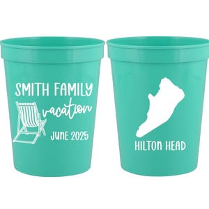 Tazze per vacanze al mare in famiglia Hilton Head / Tazze da spiaggia / Ricordo delle vacanze / Vacanze estive / Vacanze in famiglia / Hilton Head Island / 16oz