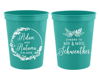 Gepersonaliseerde bruiloftsbekers: bedankjes voor botanische tuin (16 oz)