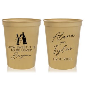 Copas de boda de Louisiana Bayou / Copas de boda de Nueva Orleans / Copas para fiestas de bodas / Recuerdos de boda de Bayou / Copas de recepción de boda de Bayou / 16 oz