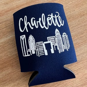 Charlotte Skyline Drink Coolies | Charlotte Gifts | CLT | Charlotte NC | Charlotte Coolies | Local Charlotte Gifts | Charlotte Welcome Bags