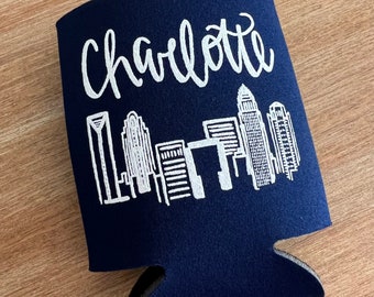 Charlotte Skyline Drink Coolies | Charlotte Gifts | CLT | Charlotte NC | Charlotte Coolies | Local Charlotte Gifts | Charlotte Welcome Bags