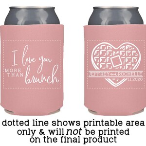 Brunch Wedding Favors Personalized | Waffles and Mimosa Brunch Can Coolers for Morning Reception or Sunrise Ceremony immagine 6