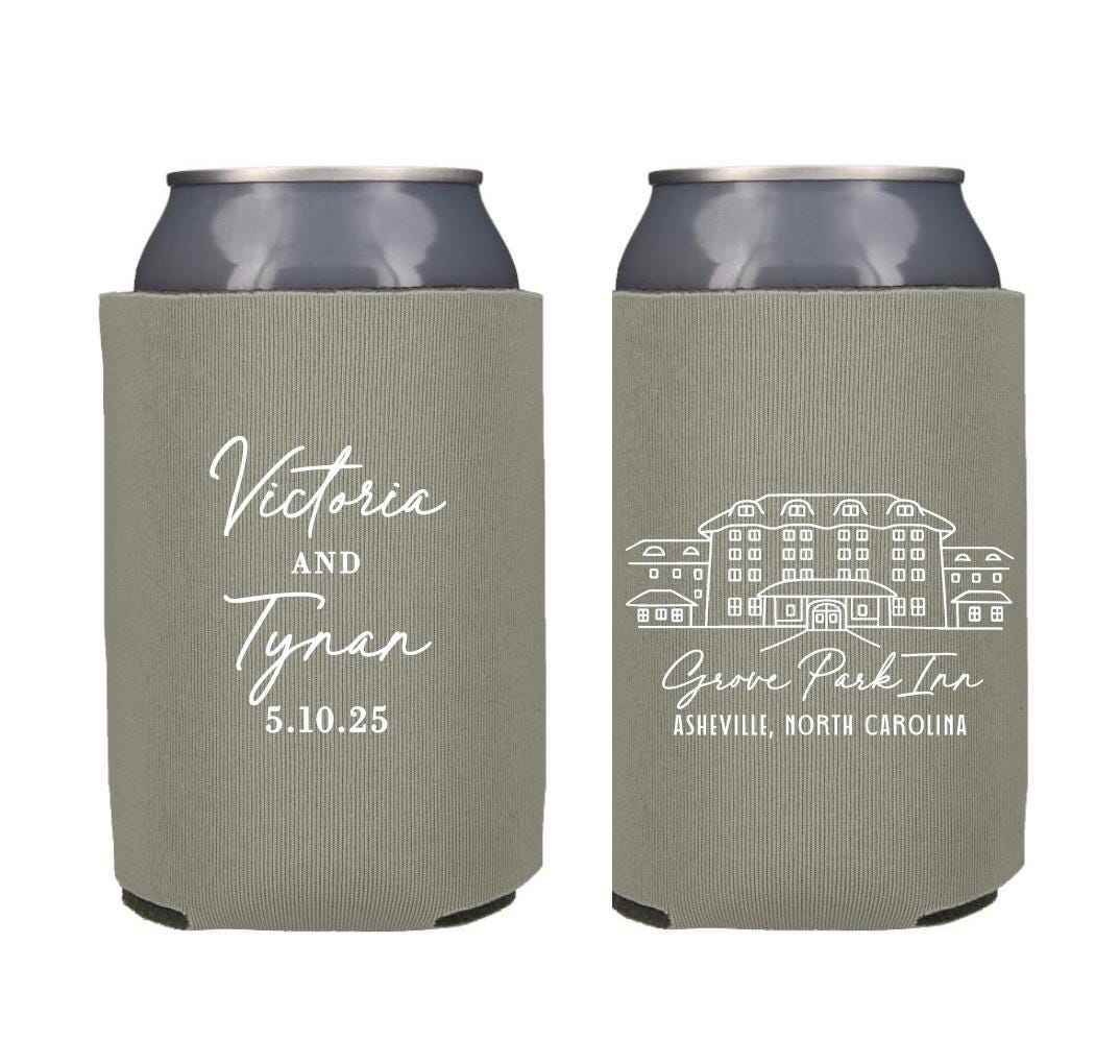 Custom Venue Illustration Wedding Favors Personalized Can