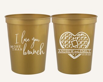 Bicchieri personalizzati per brunch di nozze: design a cialda, bomboniere per la mattina del matrimonio (473 ml)