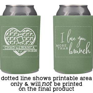 Brunch Wedding Favors Personalized | Waffles and Mimosa Brunch Can Coolers for Morning Reception or Sunrise Ceremony immagine 10