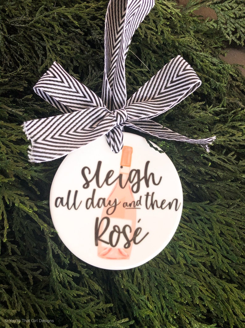 Rosé Wine Christmas Ornament Christmas Ornaments Sleigh All Etsy